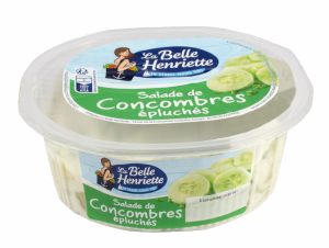 Salade de concombres épluchés 