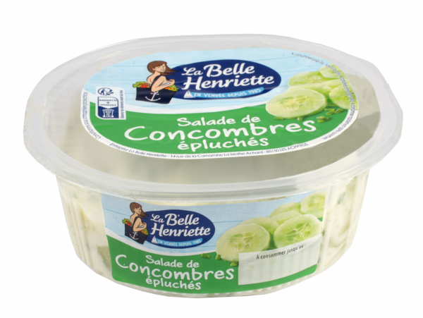 Salade de concombres épluchés 